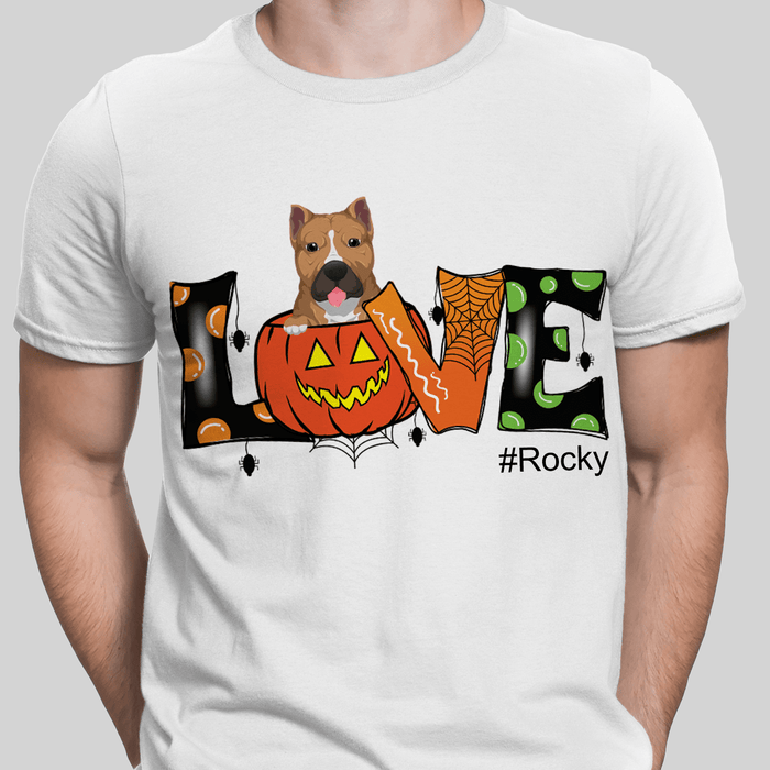 GeckoCustom Personalized Custom Dog Shirt, Gift For Dog Lover, Love Halloween Dog Unisex T-Shirt / Sport Grey / S