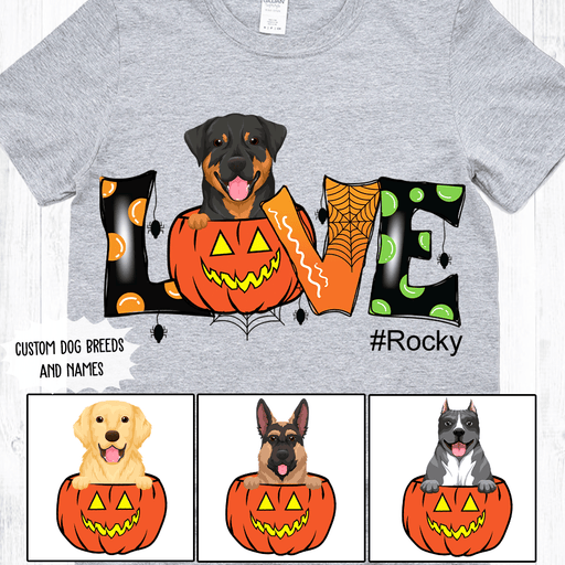 GeckoCustom Personalized Custom Dog Shirt, Gift For Dog Lover, Love Halloween Dog