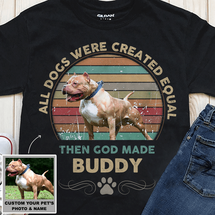 GeckoCustom Personalized Custom Dog Shirt, Gift For Dog Lover, Then God Made My Dog Unisex T-Shirt / Black / S