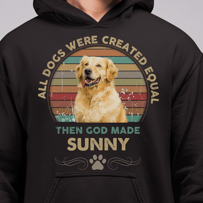 GeckoCustom Personalized Custom Dog Shirt, Gift For Dog Lover, Then God Made My Dog Pullover Hoodie / Black Colour / S