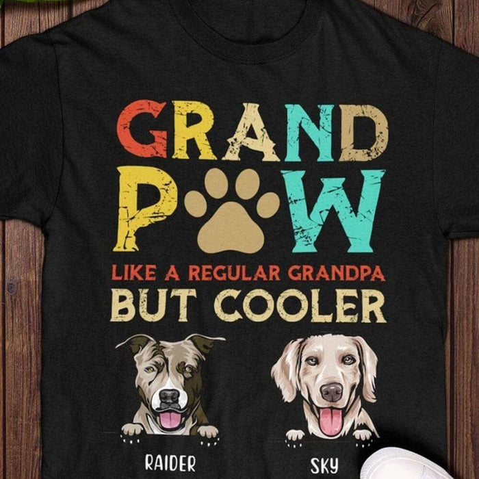 GeckoCustom Personalized Custom Dog Shirt, Grandpaw Cooler Dog Shirt, Dog Lover Gift Premium T-shirt / P Black / S