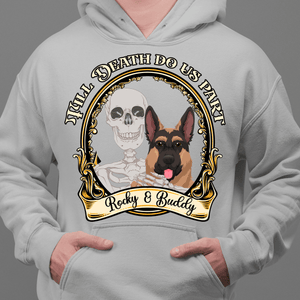 GeckoCustom Personalized Custom Dog Shirt, Halloween Gifts, Till Death Do Us Part Pullover Hoodie / Sport Grey Colour / S