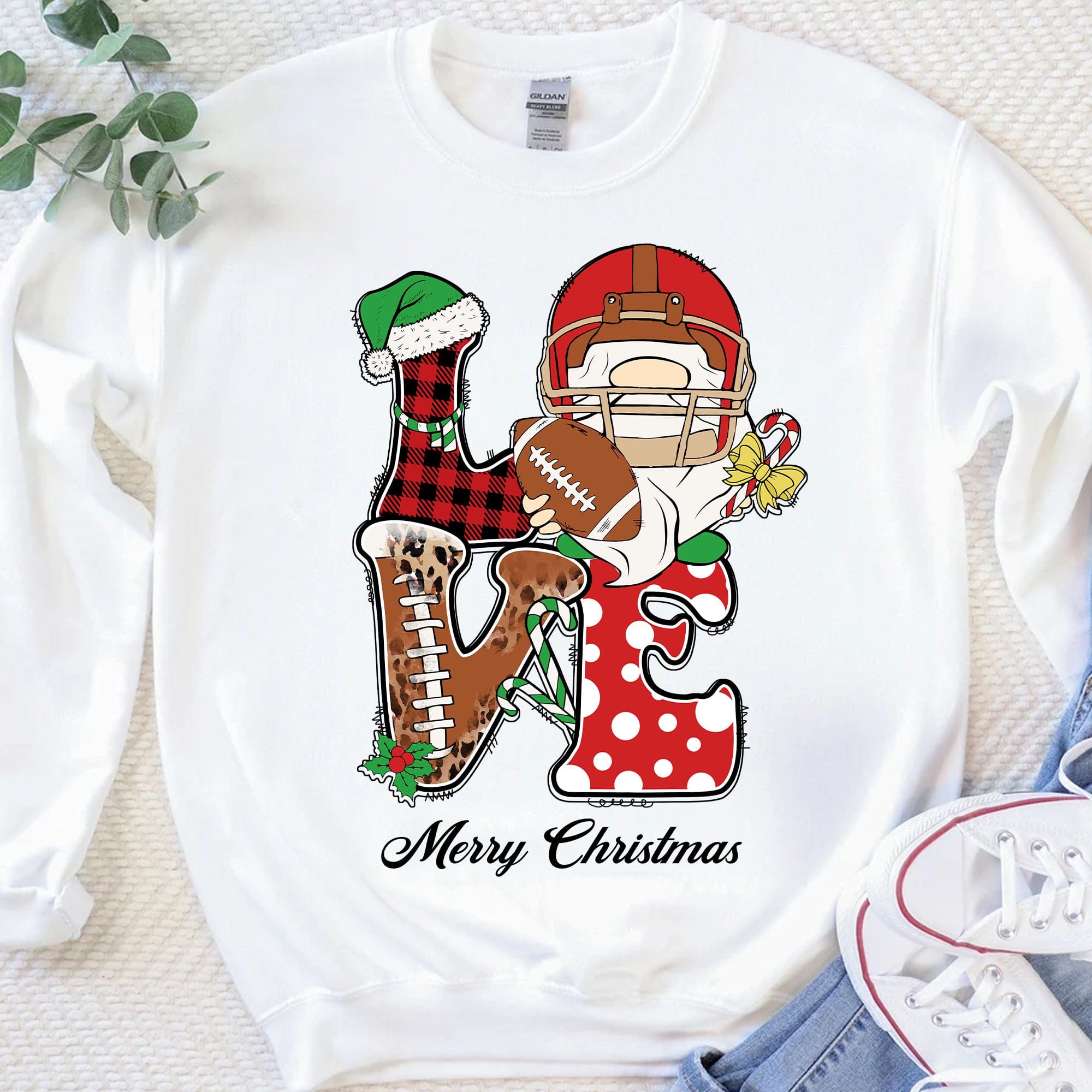 GeckoCustom Personalized Custom Football Christmas Sweatshirt C535