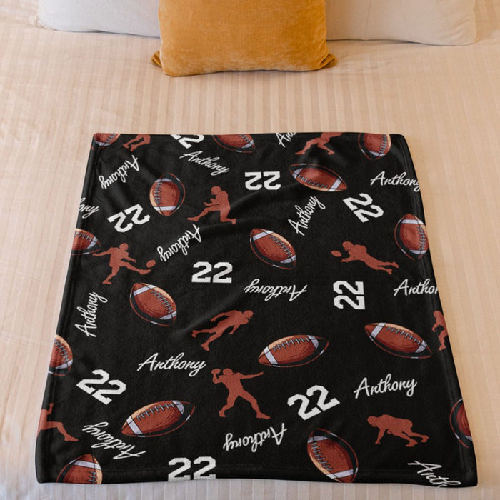 GeckoCustom Personalized Custom Football Collage Blanket H531