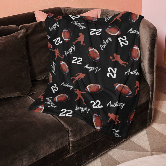 GeckoCustom Personalized Custom Football Collage Blanket H531