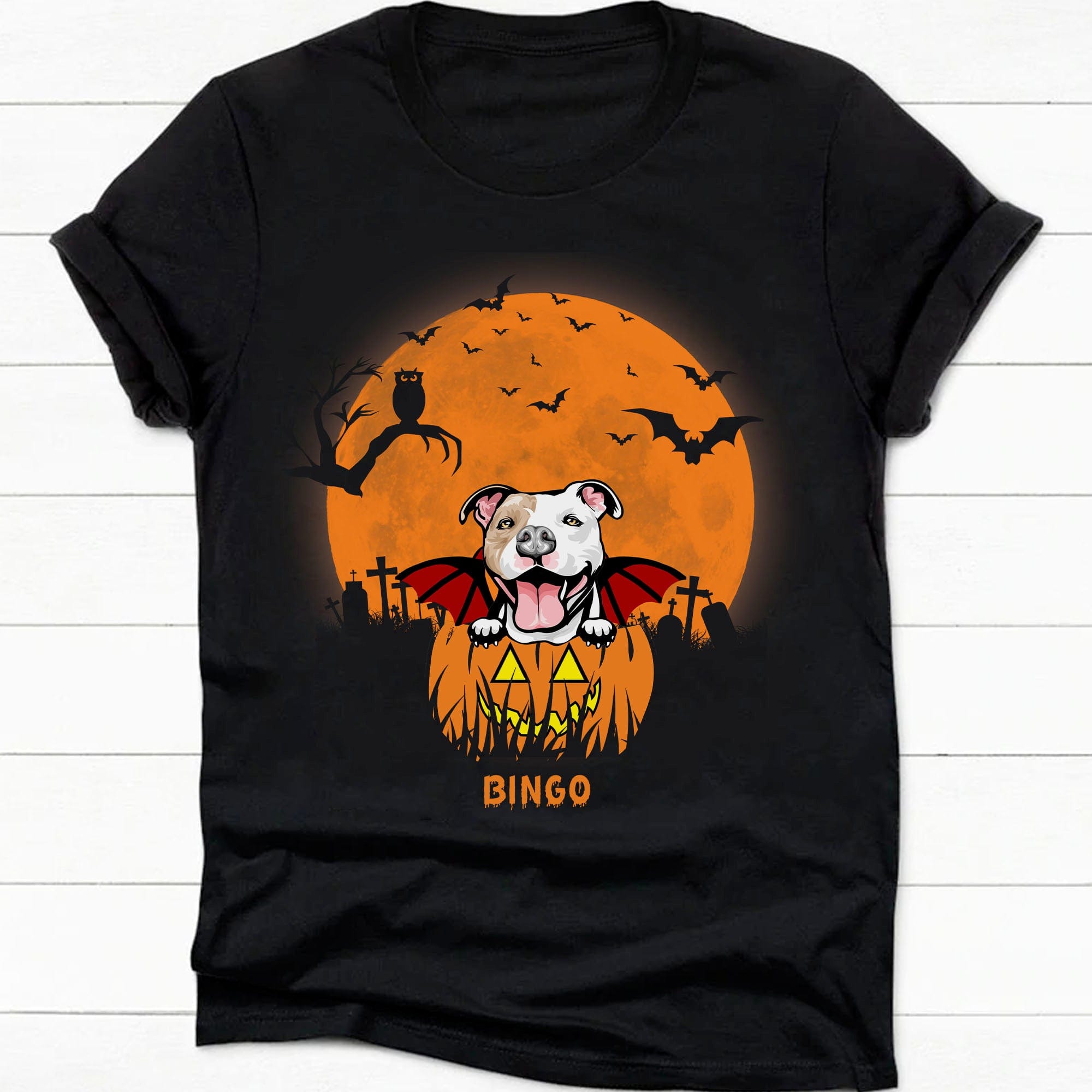 GeckoCustom Personalized Custom Frontside Shirt, Halloween Ideas, Gift For Dog Lovers C459 Premium Tee (Favorite) / P Black / S