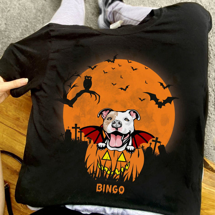 GeckoCustom Personalized Custom Frontside Shirt, Halloween Ideas, Gift For Dog Lovers C459 Basic Tee / Black / S
