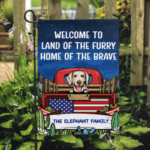 GeckoCustom Personalized Custom Garden Flag, Dog Lover Gift, The Furry And The Brave 12"x18"