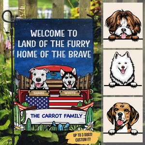 GeckoCustom Personalized Custom Garden Flag, Dog Lover Gift, The Furry And The Brave 12"x18"