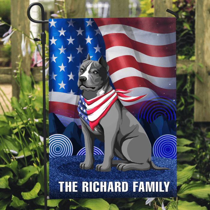 GeckoCustom Personalized Custom Garden Flag, Dog Lover Gift, Valiant Dog Standing 12"x18"