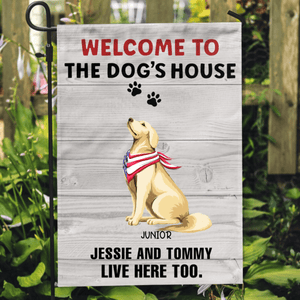 GeckoCustom Personalized Custom Garden Flag, Dog Lover Gift, Welcome to The Dogs House 12"x18"