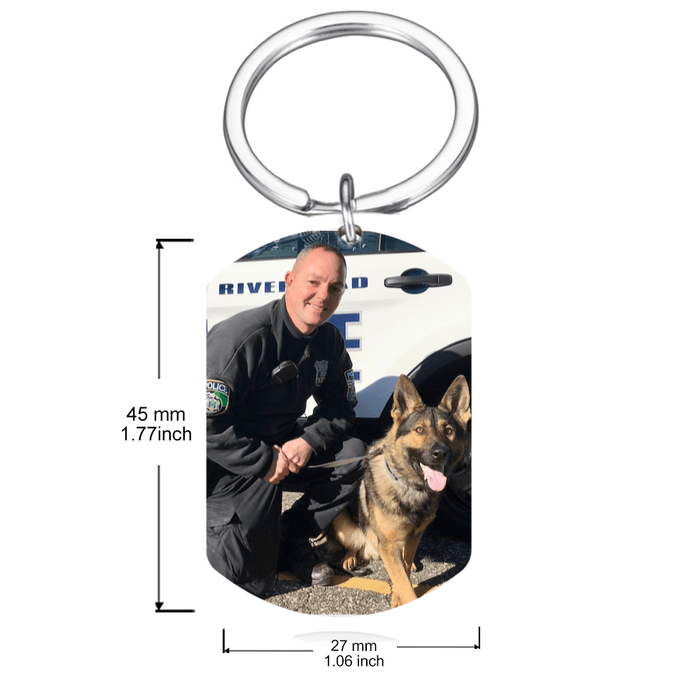 GeckoCustom Personalized Custom Keychain, Dog Lover Gift, Born To Love, Trained To Serve, Loyal To The End