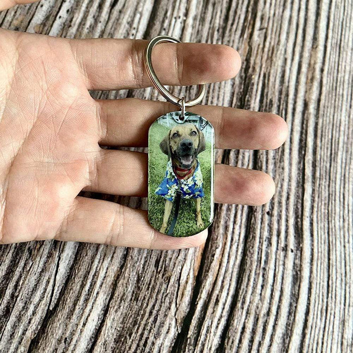 GeckoCustom Personalized Custom Keychain, Dog Lover Gift, You Left Paw Prints On My Heart No Gift Box