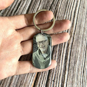 GeckoCustom Personalized Custom Keychain, Gift For Dad, A Piece Of My Heart Is In Heaven No Gift Box