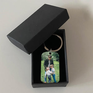 GeckoCustom Personalized Custom Keychain, Gift For Dad, Daddy A Son's First Hero A Daughter's First Love With Gift Box