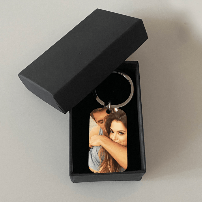 GeckoCustom Personalized Custom Keychain, Gift For Dad, Drive safe I Need You Here With Me I Love You Dad With Gift Box