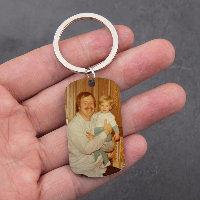 GeckoCustom Personalized Custom Keychain, Gift For Dad, I Couldn't Have Caught A Better Dad No Gift Box