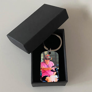 GeckoCustom Personalized Custom Keychain, Gift For Dad, Those We Love Don't Go Away They Walk Beside Us Everyday