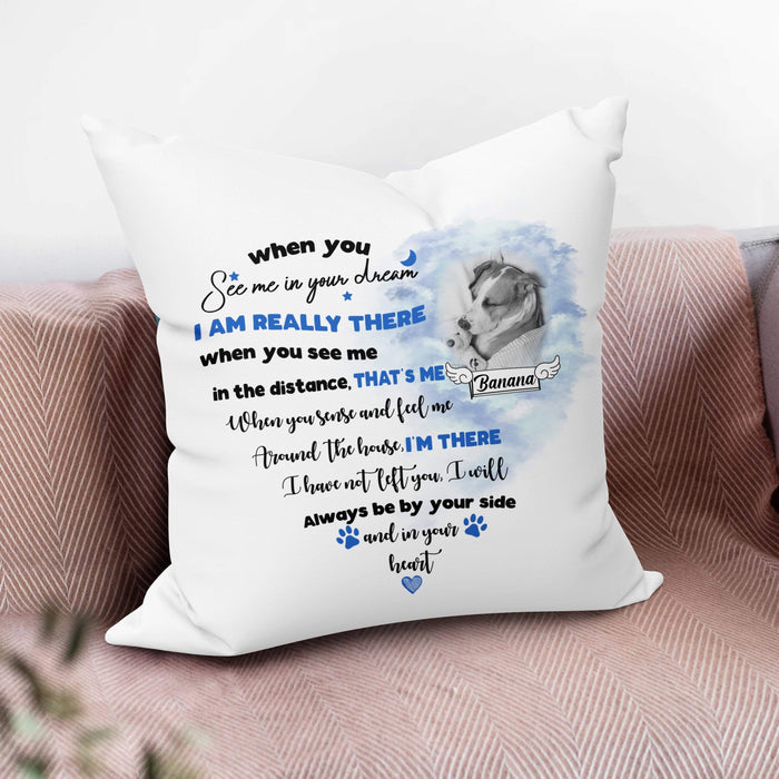 GeckoCustom Personalized Custom Memorial Dog Throw Pillow, When You See Me In Your Dream, Dog Lover Gift