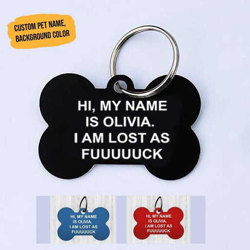 GeckoCustom Personalized Custom Pet Tag, Hi My Name Is Pet Tag, Dog Lover Gifts 1.125"x1.5"