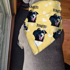GeckoCustom Personalized Custom Photo Dog Bandana, Custom Face And Name Dog Bandana, Dog Lover Gift