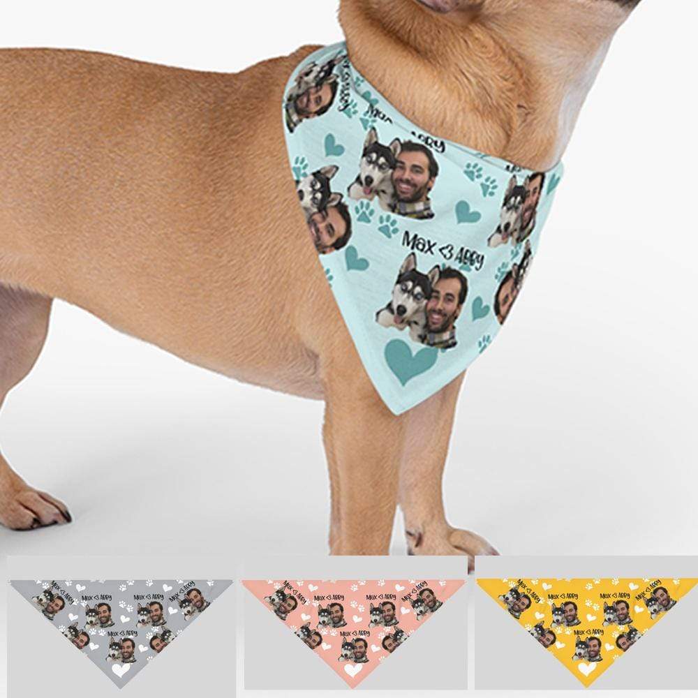 GeckoCustom Personalized Custom Photo Dog Bandana, Custom Face And Name Dog Bandana, Dog Lover Gift