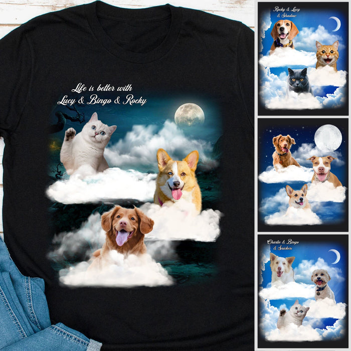 GeckoCustom Personalized Custom Photo Dog Cat Pet Shirt C552 Basic Tee / Black / S