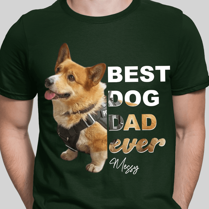GeckoCustom Personalized Custom Photo Dog Shirt, Gift For Dog Lover, Best Dog Dad Ever