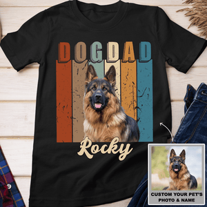 GeckoCustom Personalized Custom Photo Dog Shirt, Gift For Dog Lover, Vintage Dog Dad