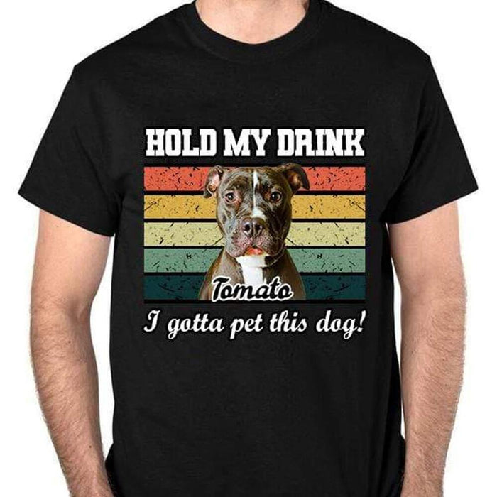GeckoCustom Personalized Custom Photo Dog T Shirt, Vintage Retro I Gotta Pet This Dog, Dog Lover Shirt Unisex T-Shirt / Cardinal / L