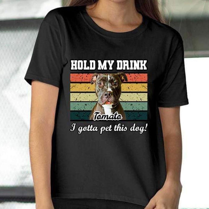 GeckoCustom Personalized Custom Photo Dog T Shirt, Vintage Retro I Gotta Pet This Dog, Dog Lover Shirt
