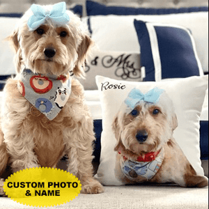 GeckoCustom Personalized Custom Photo Dog Throw Pillow, Pet Photo Custom, Dog Lover Gift