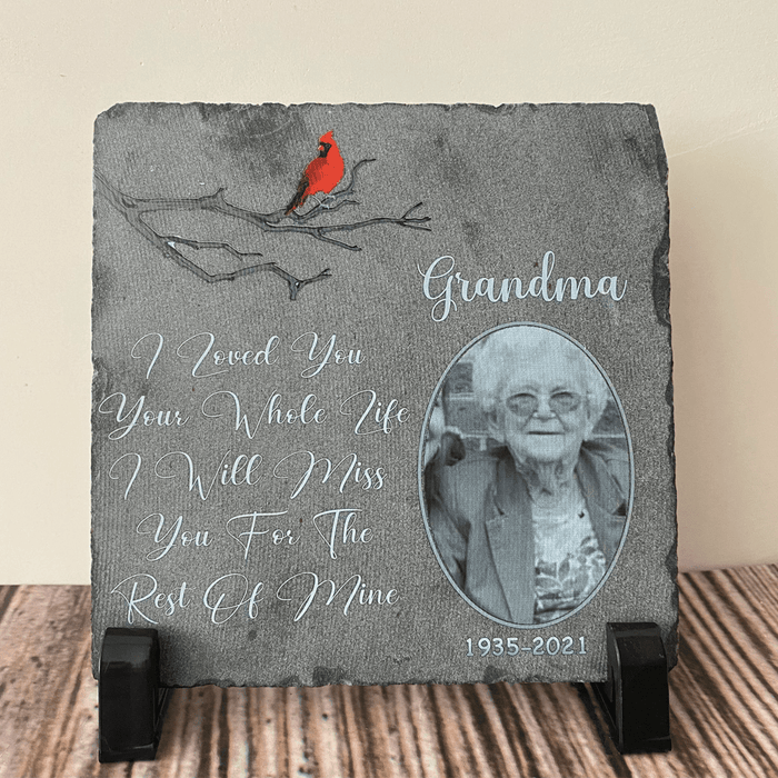 GeckoCustom Personalized Custom Photo Memorial Stone Slate, I Loved You Your Whole Life 2, Memorial Gift