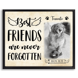 GeckoCustom Personalized Custom Picture Frame, Dog Lover Gift, Best Friends Are Never Forgotten