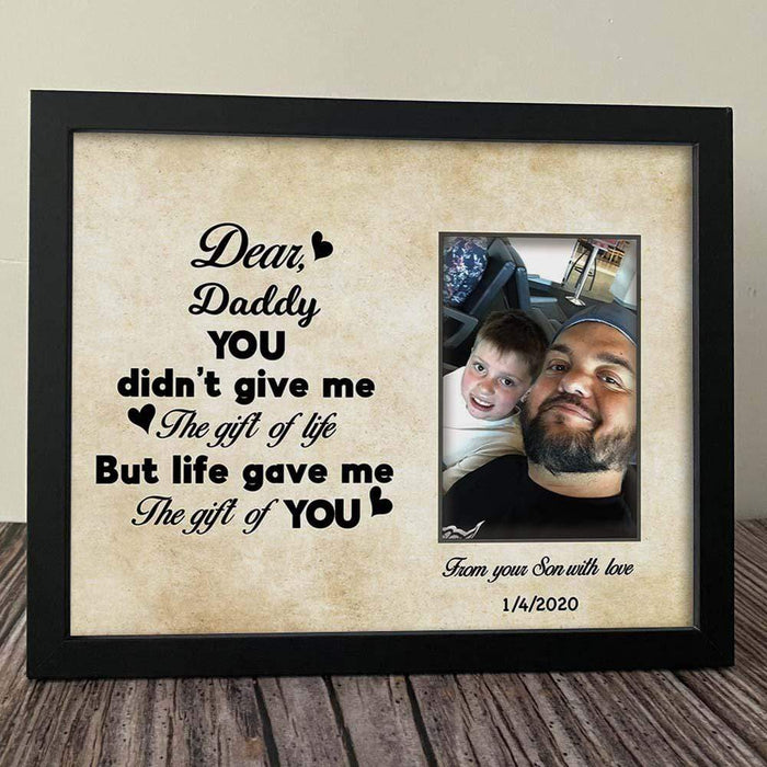 GeckoCustom Personalized Custom Picture Frame, Gift For Dad, Gift For Grandpa, Life Gave Me The Gift Of You Personalized Custom Picture Frame