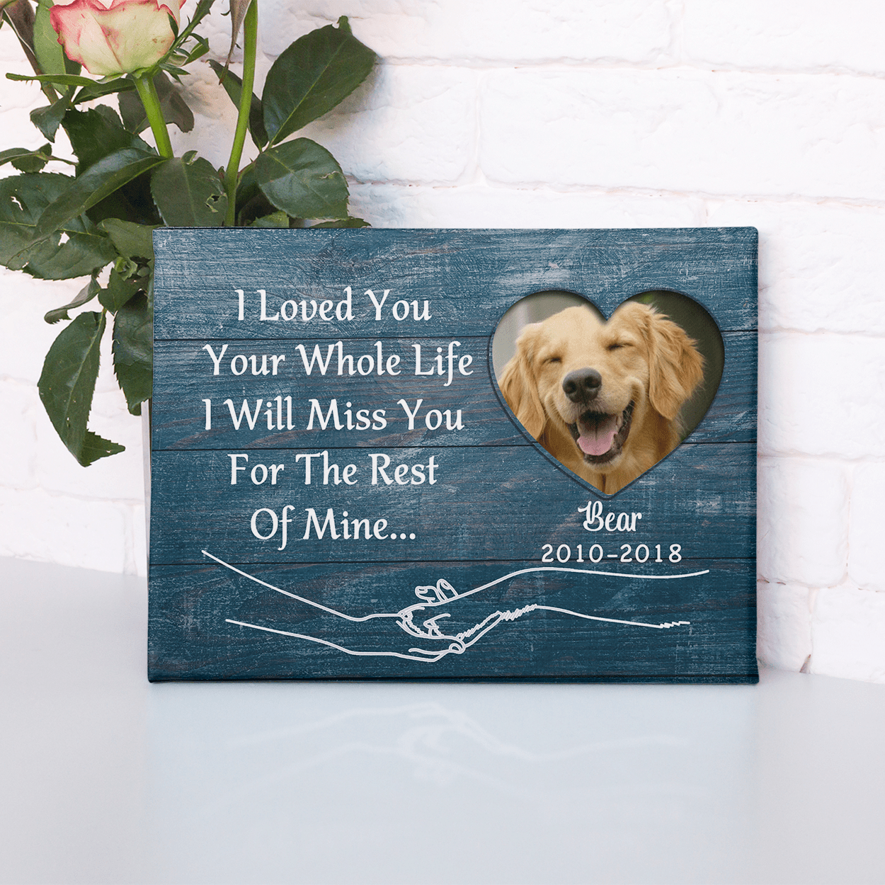 GeckoCustom Personalized Custom Print Canvas, Dog Lover Gift, I Loved You Your Whole Life I Will Miss You For The Rest Of Mine 24"x16"