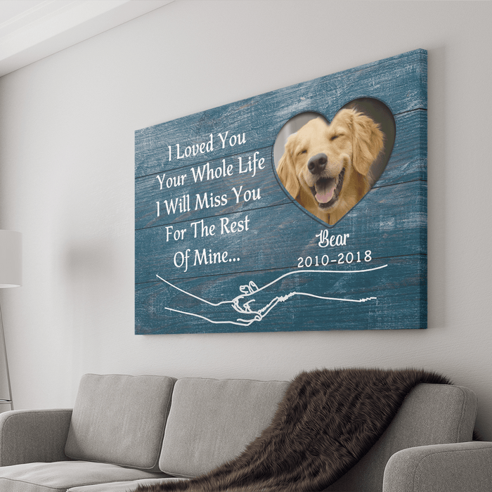 GeckoCustom Personalized Custom Print Canvas, Dog Lover Gift, I Loved You Your Whole Life I Will Miss You For The Rest Of Mine