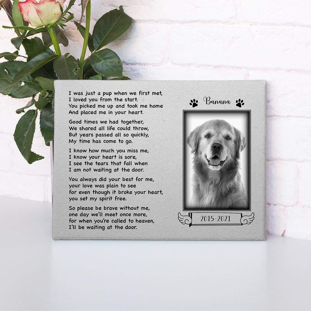 GeckoCustom Personalized Custom Print Canvas, Dog Lover Gift, I Was Just A Pup When We First Met 12"x8"