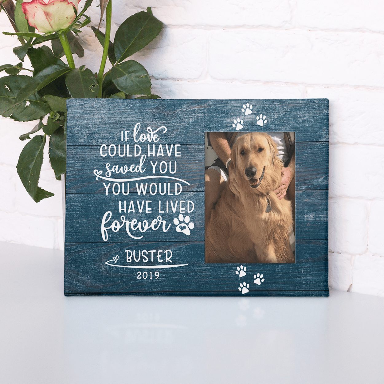 GeckoCustom Personalized Custom Print Canvas, Dog Lover Gift, If Love Could Have Saved You, You Would Have Lived Forever 24"x16"