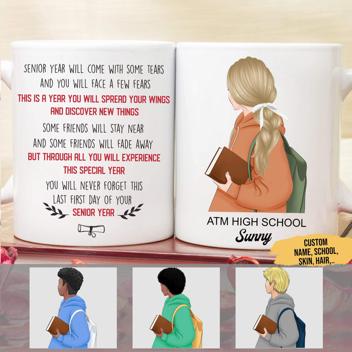 GeckoCustom Personalized Custom School Coffee Mug, Tears And Fear In Senior Year 2022 Mug, Back to School Gift 11oz