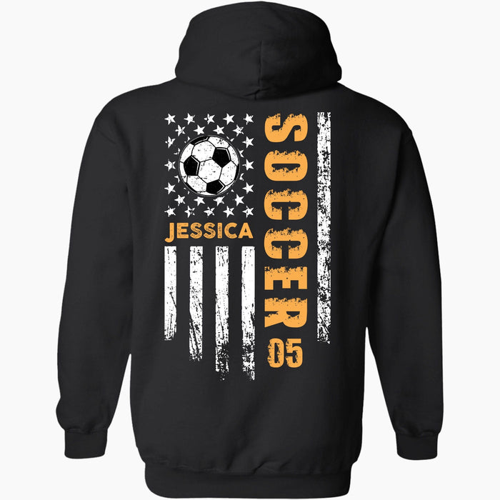 GeckoCustom Personalized Custom Soccer Backside Shirts C524 Pullover Hoodie / Black Colour / S
