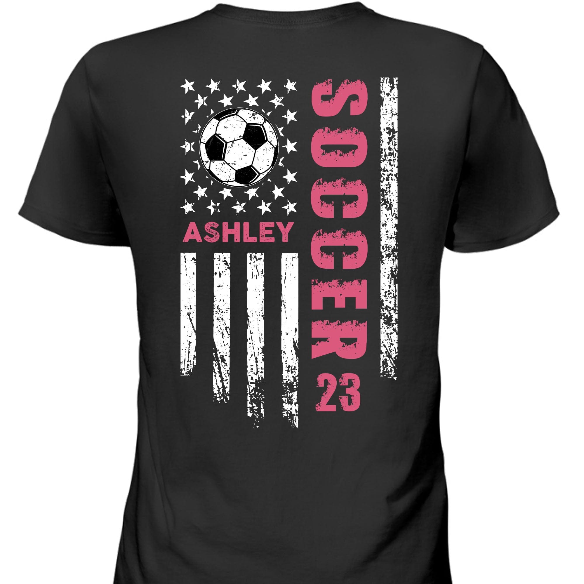 GeckoCustom Personalized Custom Soccer Backside Shirts C524 Basic Tee / Black / S