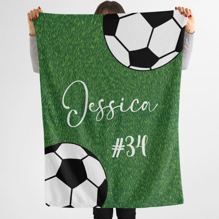 GeckoCustom Personalized Custom Soccer Blanket C528