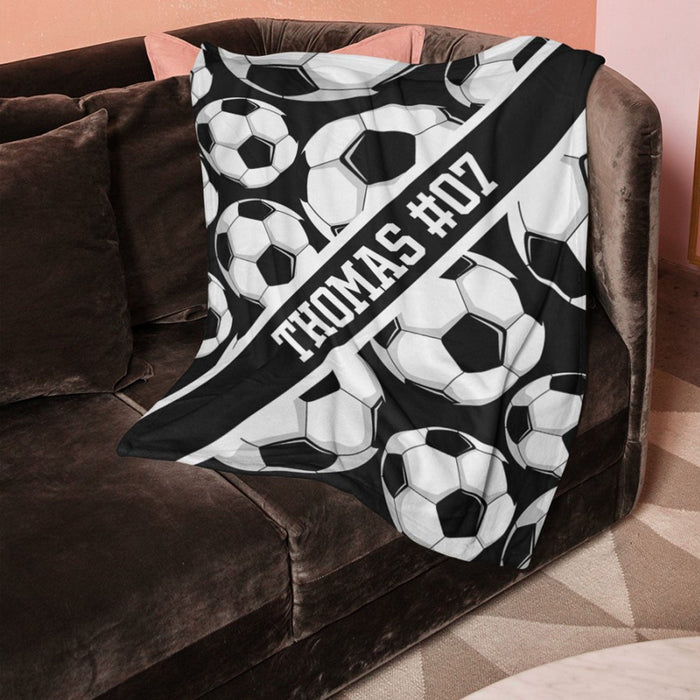 GeckoCustom Personalized Custom Soccer Blanket H533