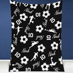 GeckoCustom Personalized Custom Soccer Collage Blanket H531 VPS Cozy Plush Fleece 30 x 40 Inches (baby size)