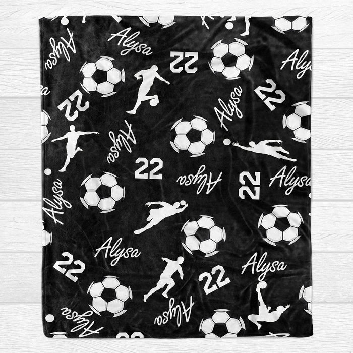 GeckoCustom Personalized Custom Soccer Collage Blanket H531