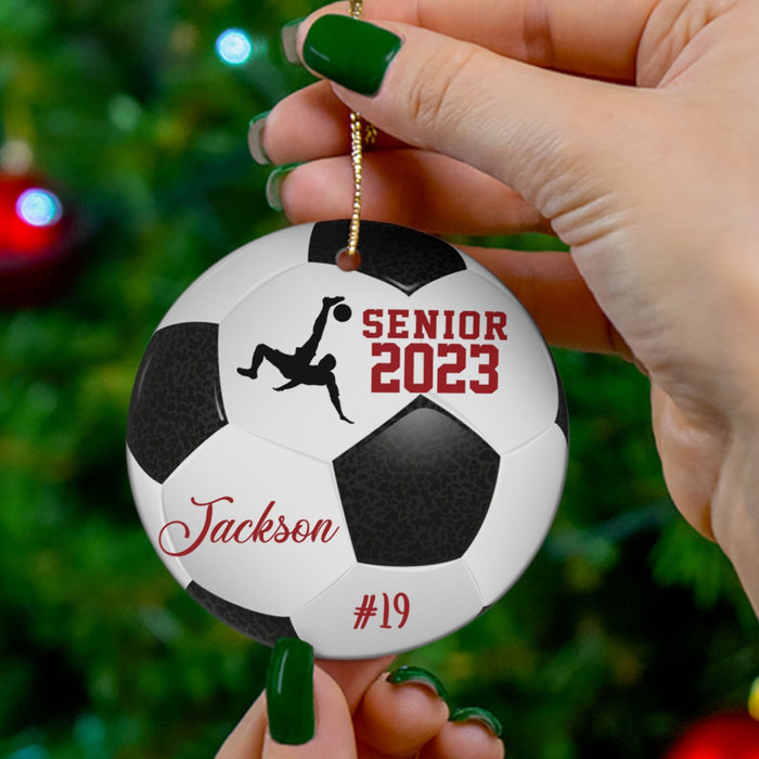 GeckoCustom Personalized Custom Soccer Ornament H526