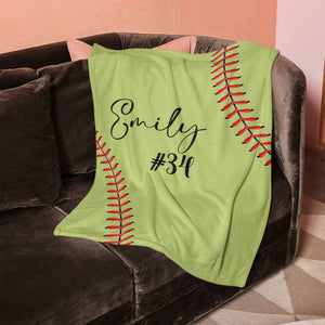 GeckoCustom Personalized Custom Softball Blanket C528