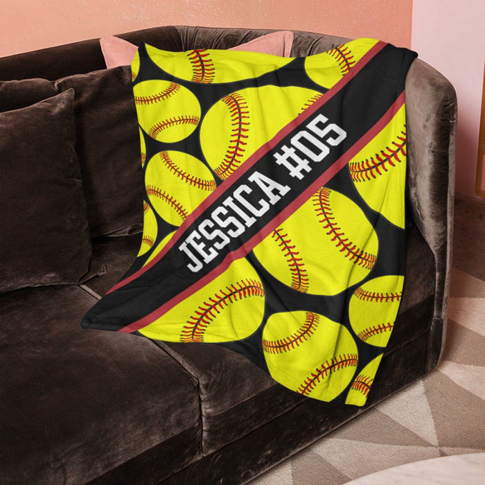 GeckoCustom Personalized Custom Softball Blanket H533