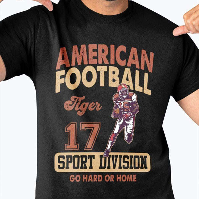 GeckoCustom Personalized Custom Sport Shirt, American Football Shirt, Football Gift Unisex T-Shirt / Black / S